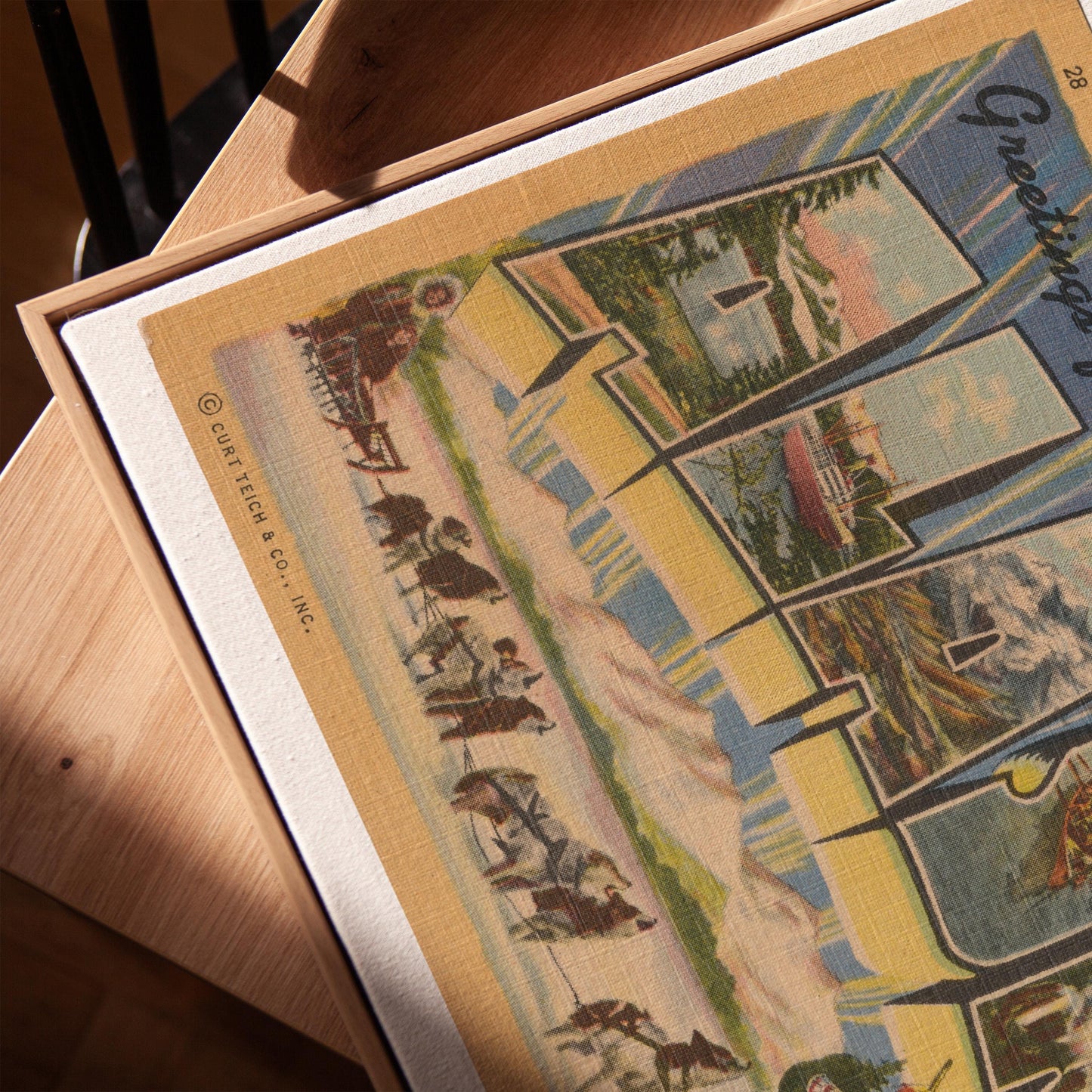 Greetings from Alaska Vintage Large Letter Postcard : Canvas Print