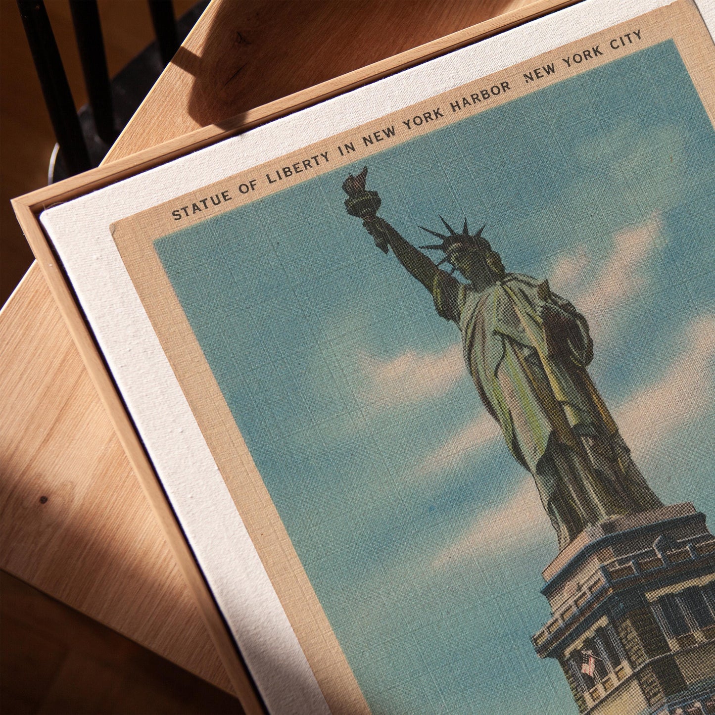 Statue of Liberty New York City Illustrated Vintage Postcard: Canvas Print