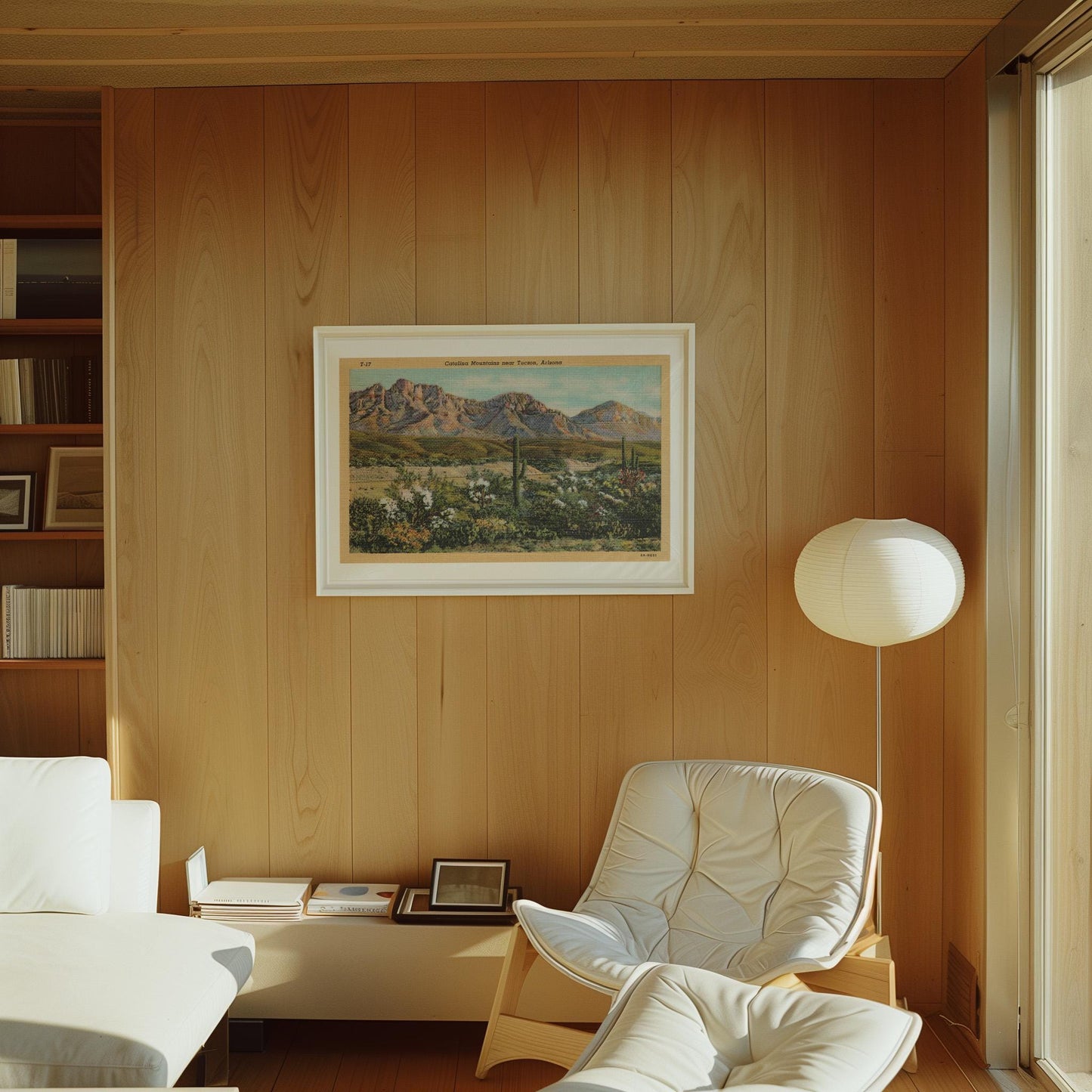 Desert Mountains Vintage Postcard : Canvas Print