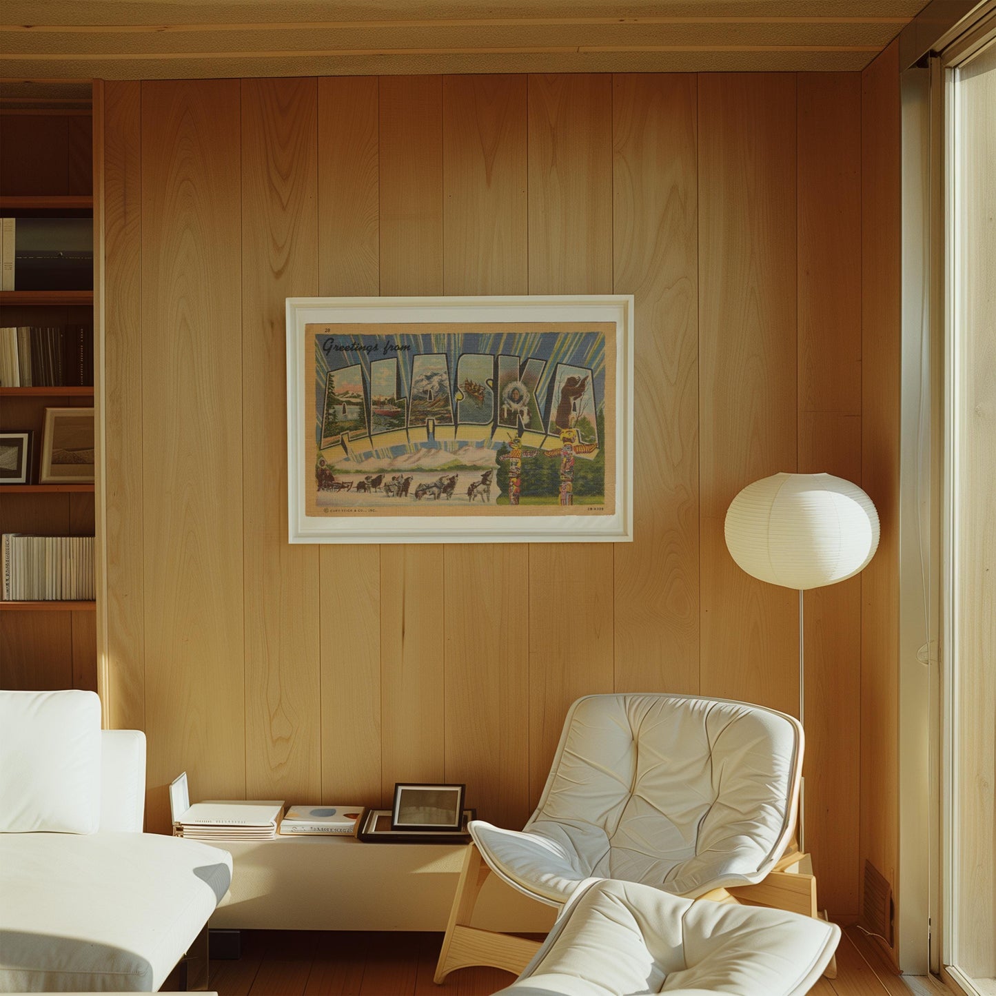 Greetings from Alaska Vintage Large Letter Postcard : Canvas Print