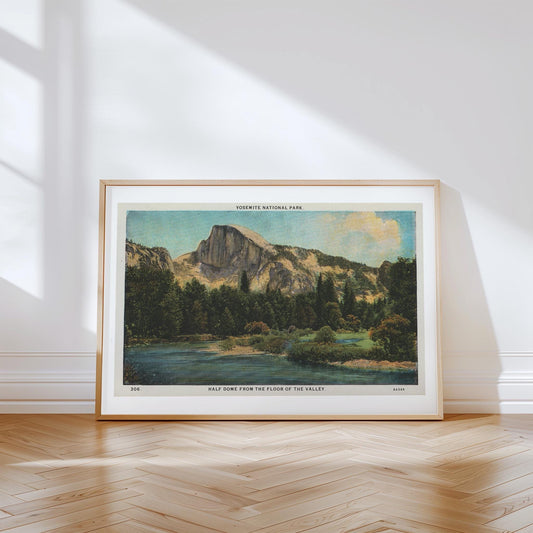 Half Dome Yosemite National Park Landscape Vintage Postcard: Canvas Print