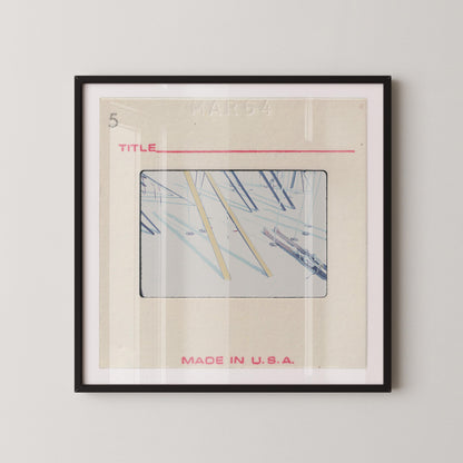 The image is a framed artwork depicting a scene with various objects, including a boat and a person. The artwork is titled "MAR54" and "TITLE" and is described as "MADE IN U.S.A."