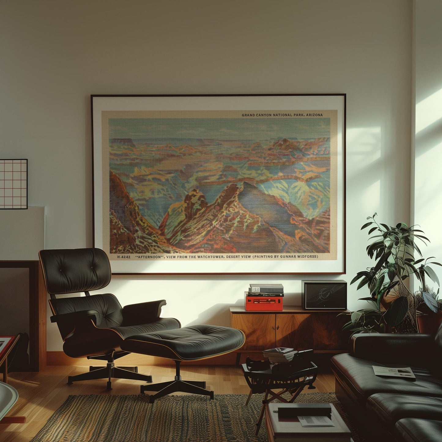 Grand Canyon Landscape Vintage Postcard : Canvas Print