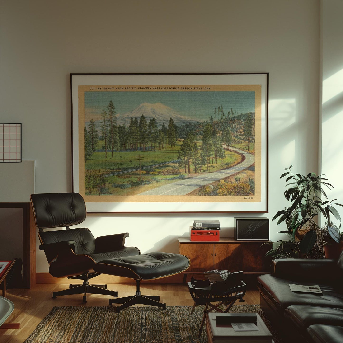 Mt. Shasta Landscape Vintage Postcard: Canvas Print