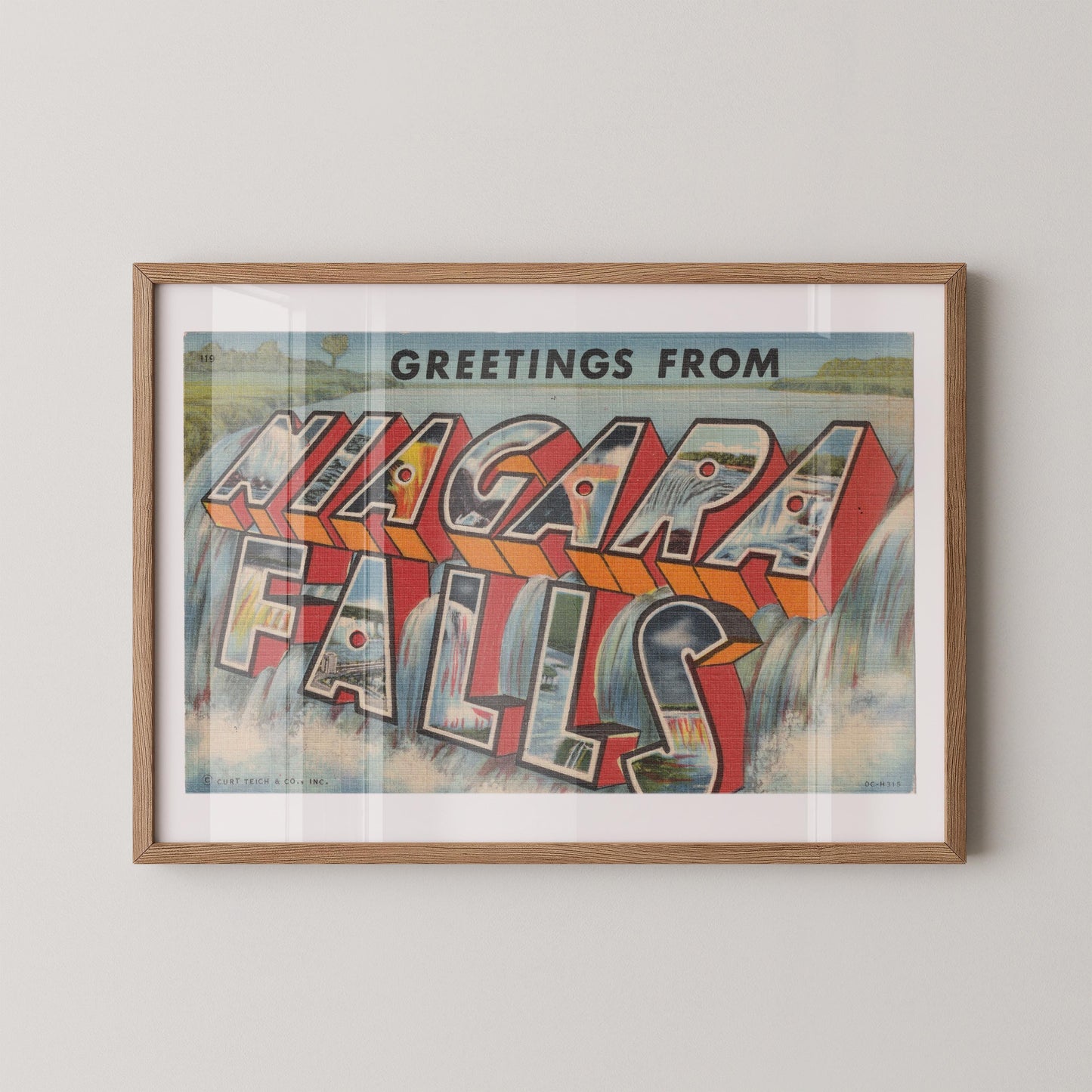 Greetings from Niagara Falls Vintage Large Letter Postcard: Fine Art Paper Print