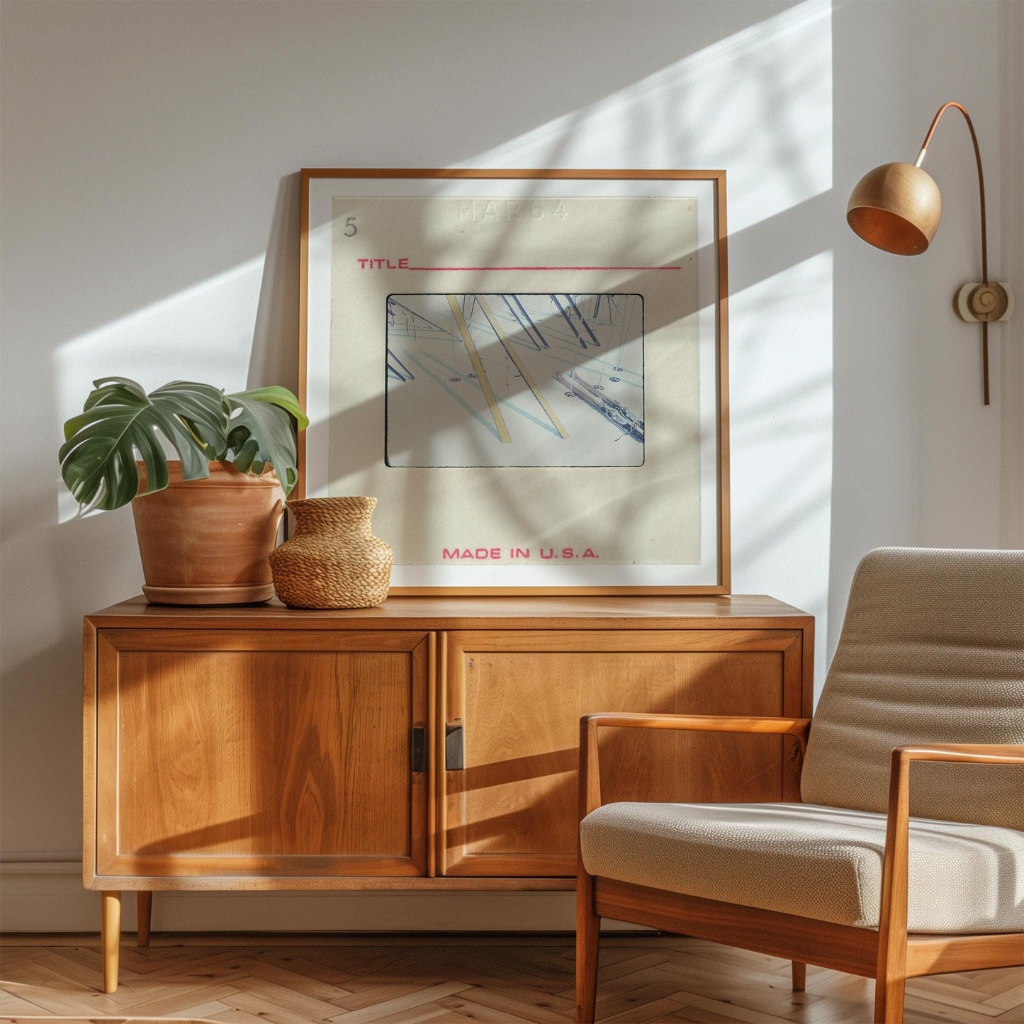 Ski Poles & Skis : Fine Art Print of an Authentic 35mm Film Slide