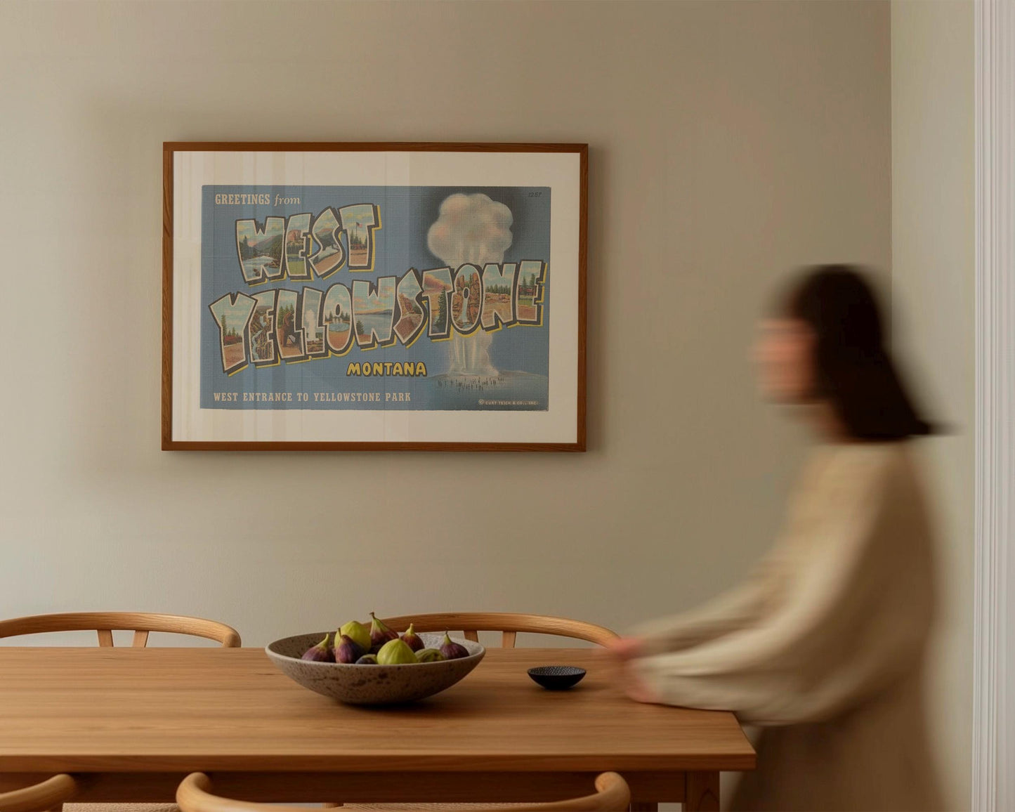 Greetings from West Yellowstone Vintage Large Letter Postcard : Fine Art Paper Print