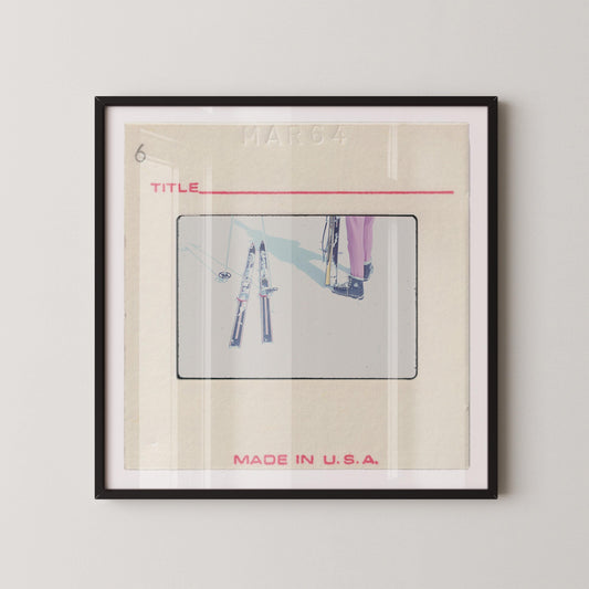 Ski Poles & Boots : Fine Art Print of an Authentic 35mm Film Slide