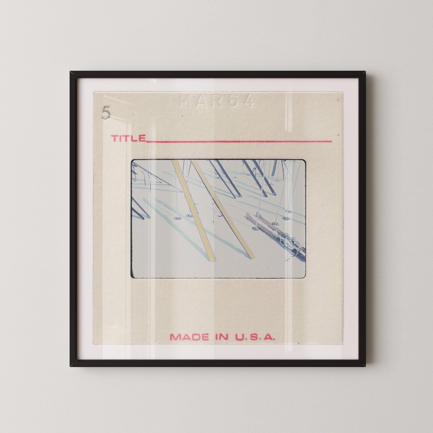 Ski Poles & Skis : Fine Art Print of an Authentic 35mm Film Slide