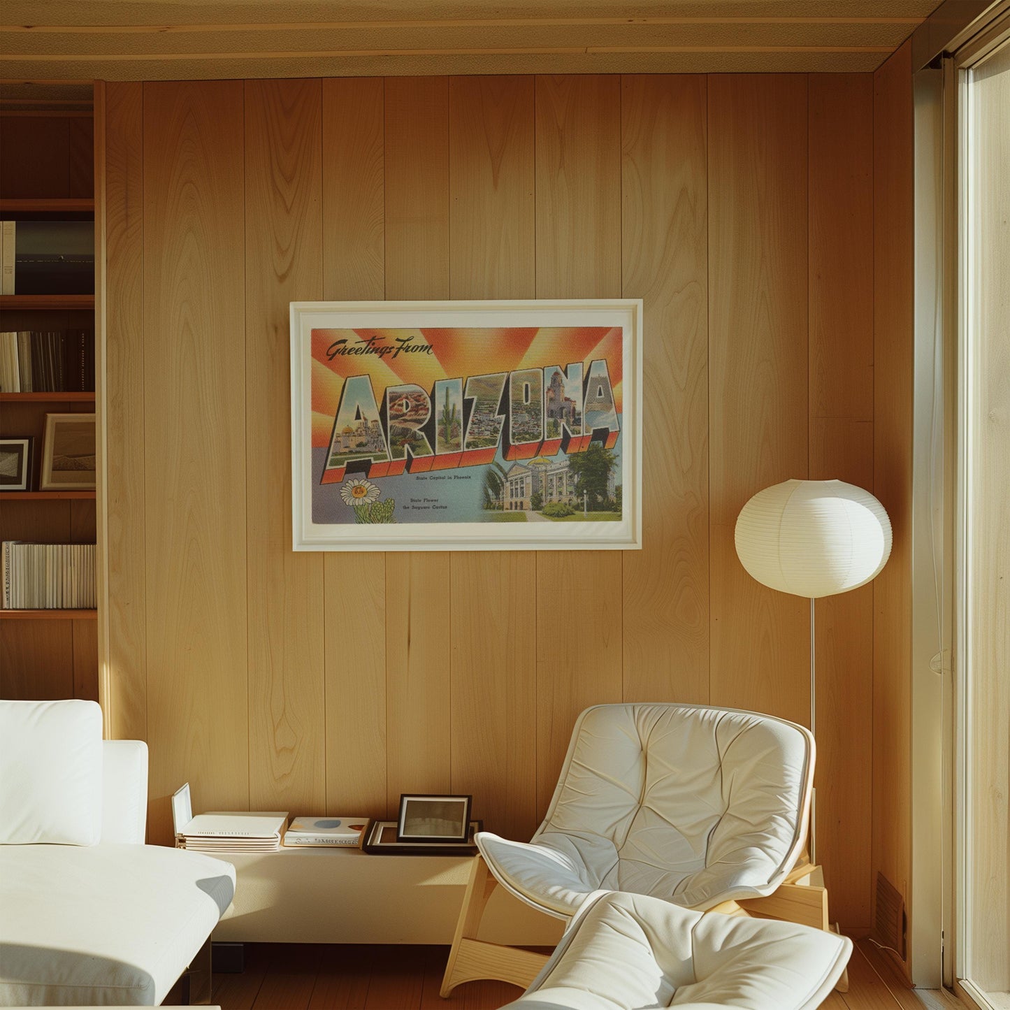 Greetings from Arizona Vintage Large Letter Postcard : Canvas Print