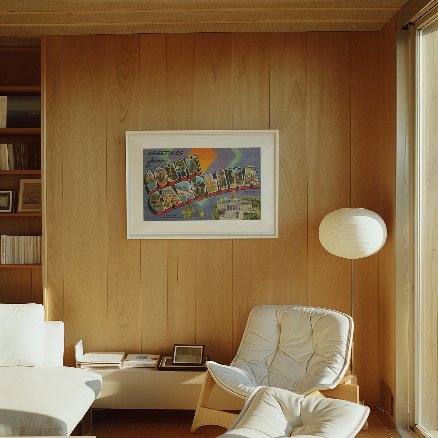 Greetings from South Carolina Vintage Large Letter Postcard: Canvas Print