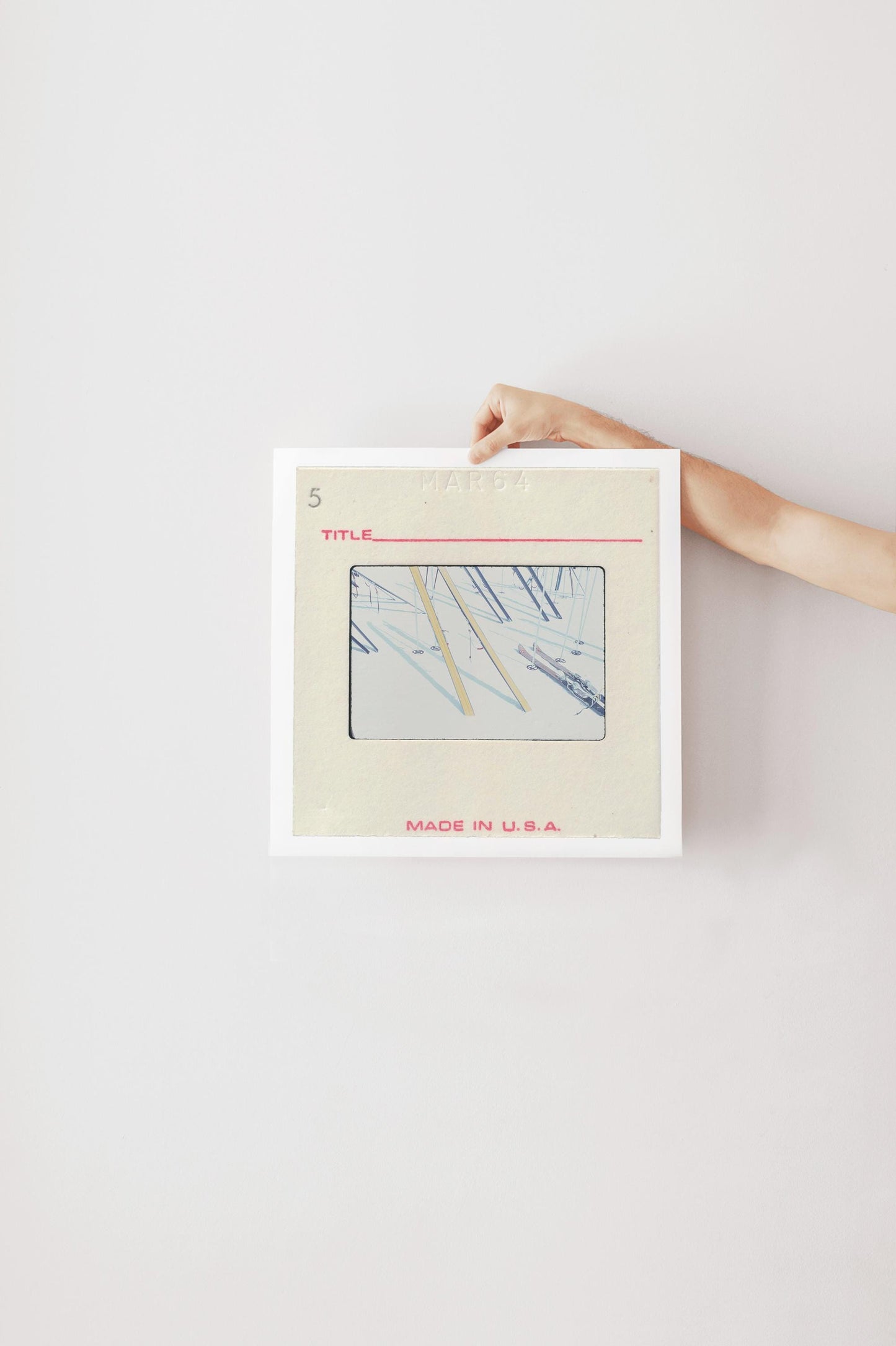 Ski Poles & Skis : Fine Art Print of an Authentic 35mm Film Slide