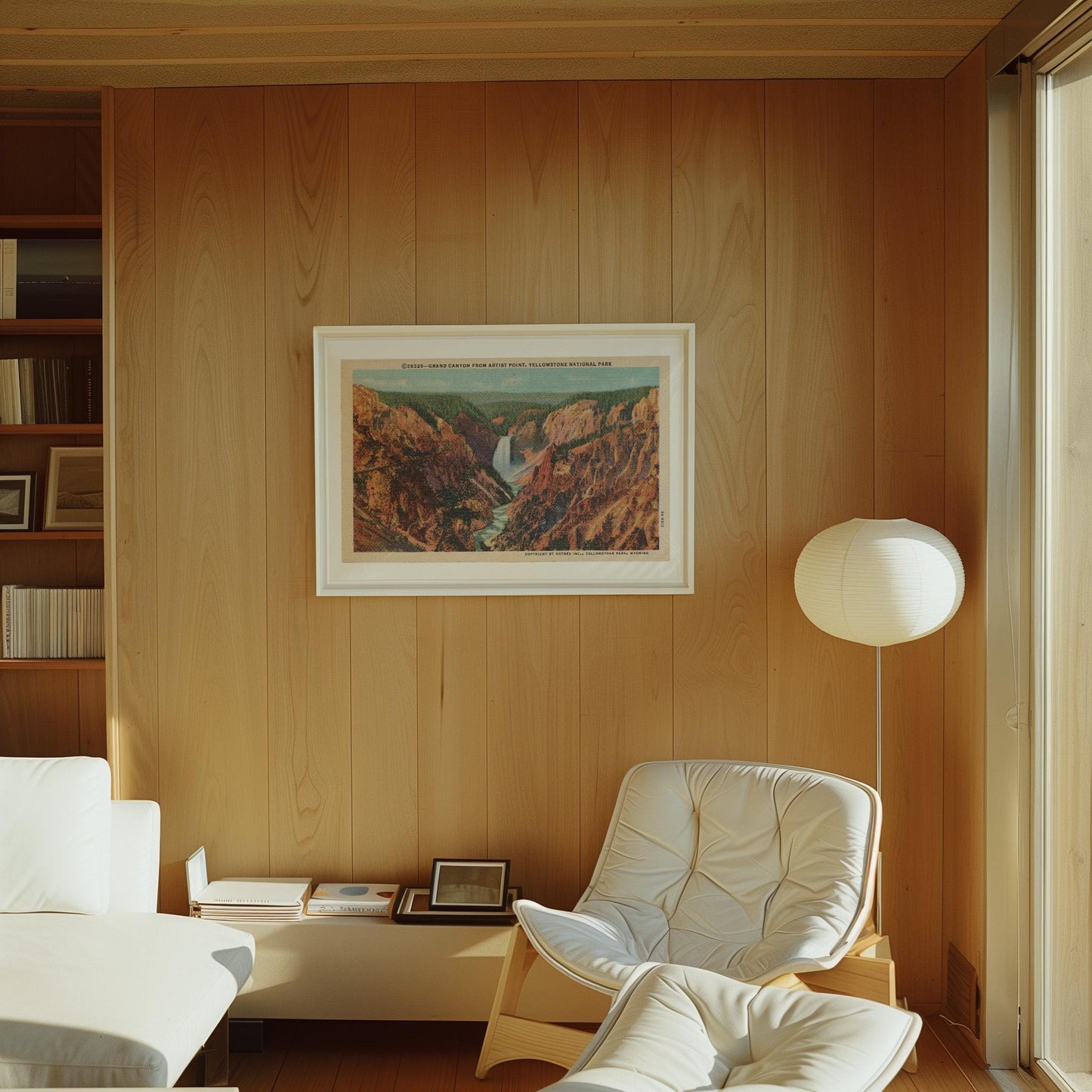 Yellowstone National Park Grand Canyon Vintage Postcard : Canvas Print