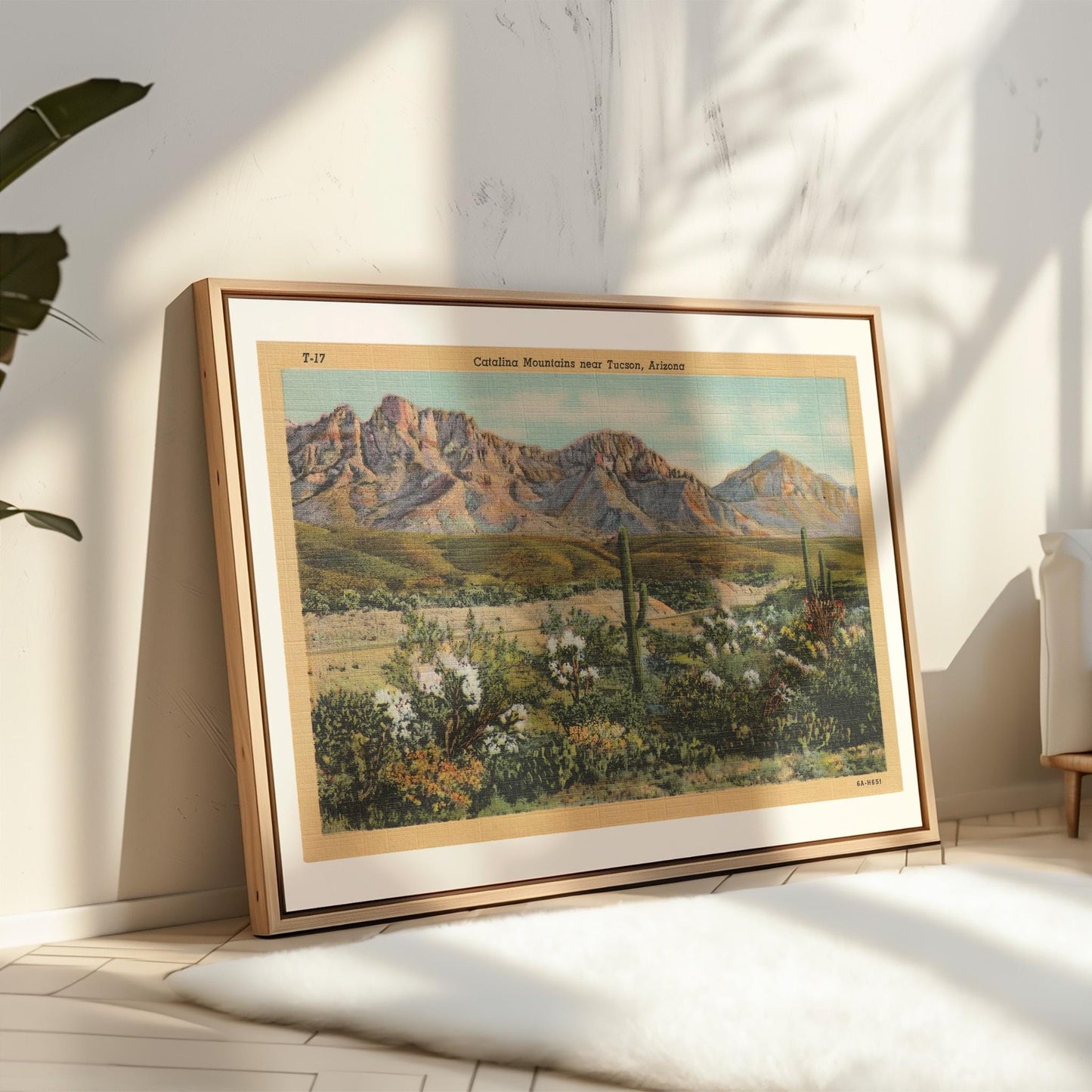 Desert Mountains Vintage Postcard : Canvas Print
