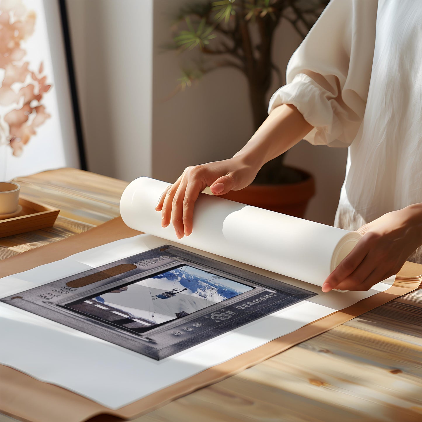 Ski Gondola Swiss Mountains : Fine Art Print of an Authentic 35mm Film Slide