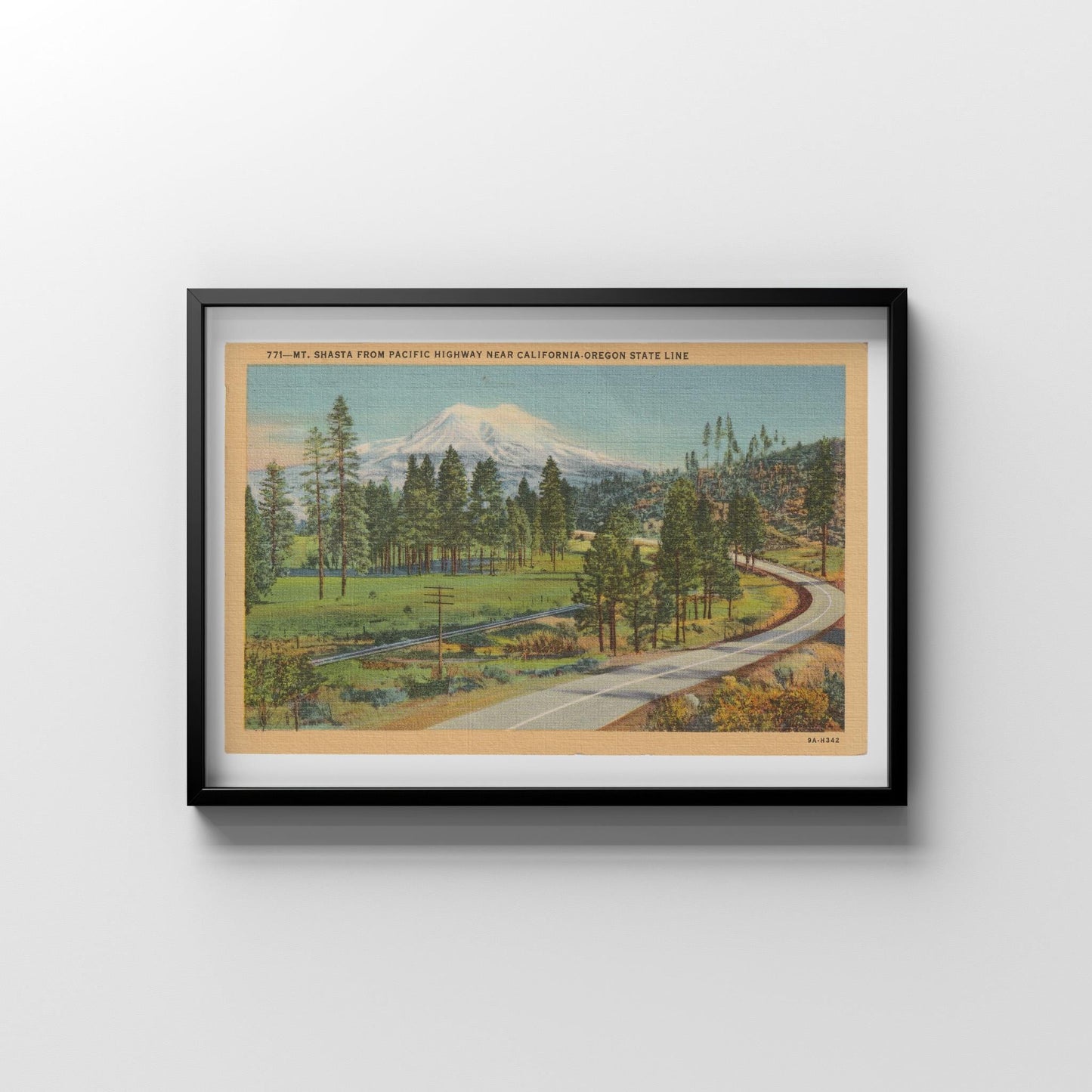 Mt. Shasta Landscape Vintage Postcard: Canvas Print
