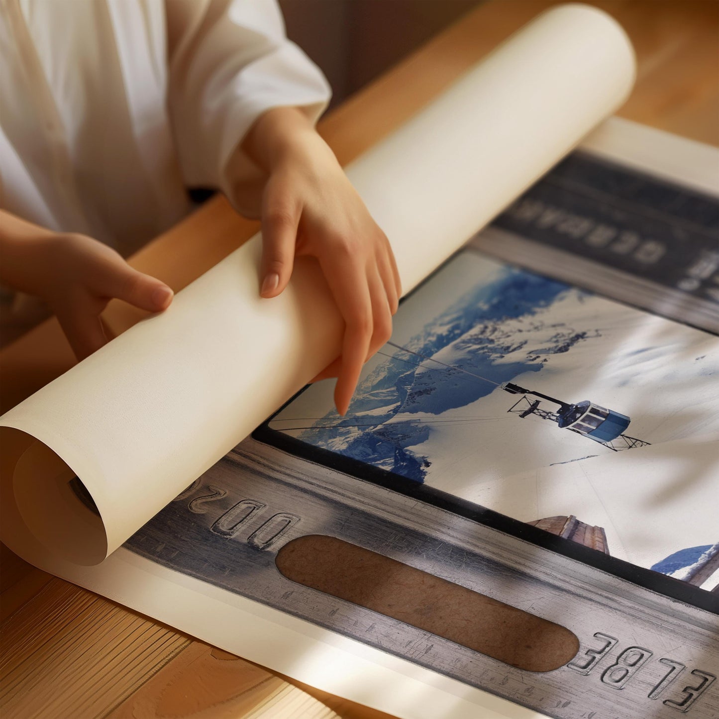 Ski Gondola Swiss Mountains : Fine Art Print of an Authentic 35mm Film Slide