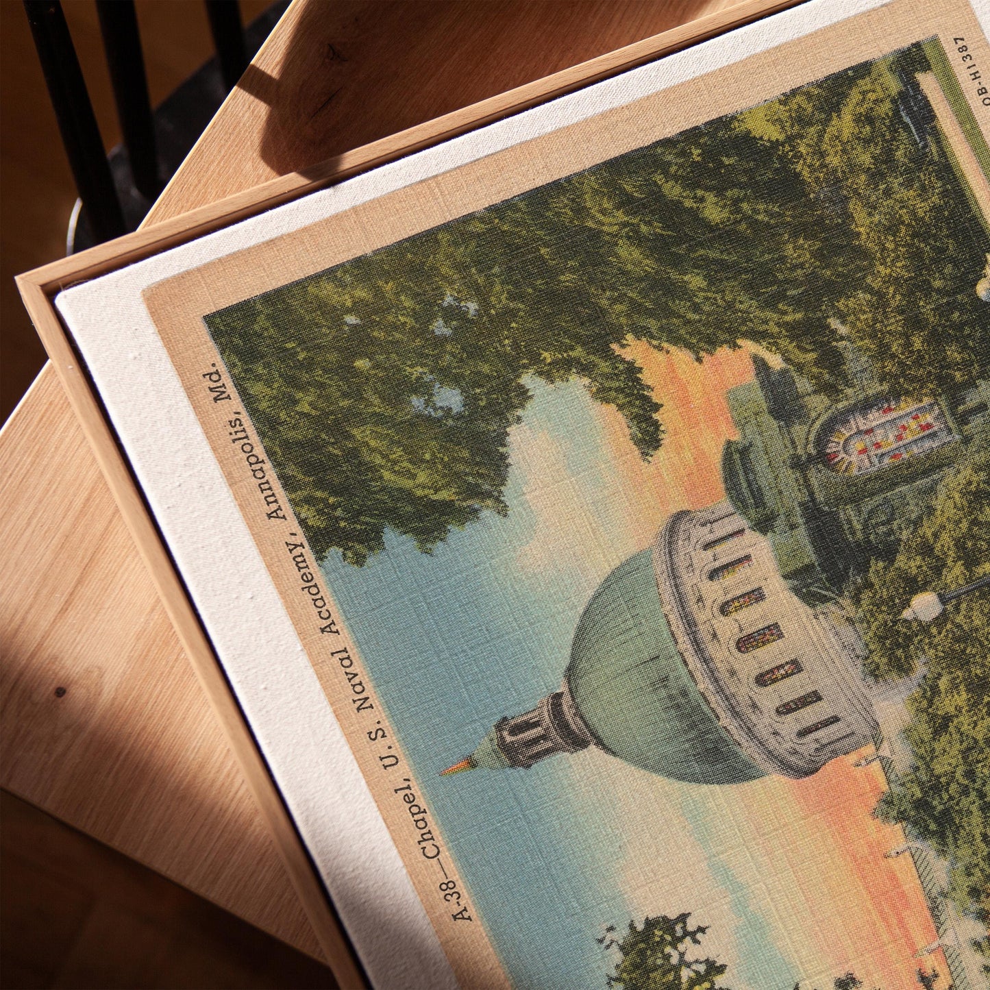 Naval Academy Chapel Annapolis Maryland Vintage Illustration Postcard: Canvas Print