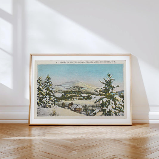 Adirondack Mountains Vintage Landscape Postcard: Canvas Print