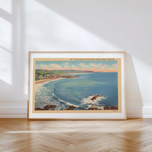 Beach Canvas Print, Retro California Decor, Vintage Beach Wall Art, Retro Ocean Canvas Print