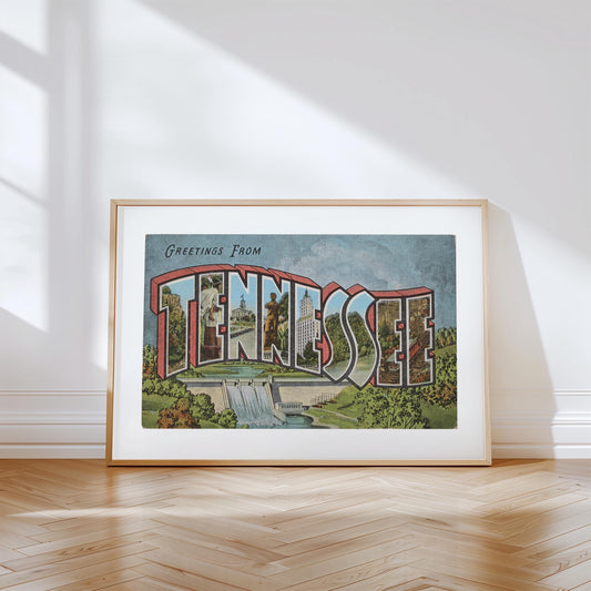 Greetings from Tennessee Vintage Large Letter Postcard: Canvas Print