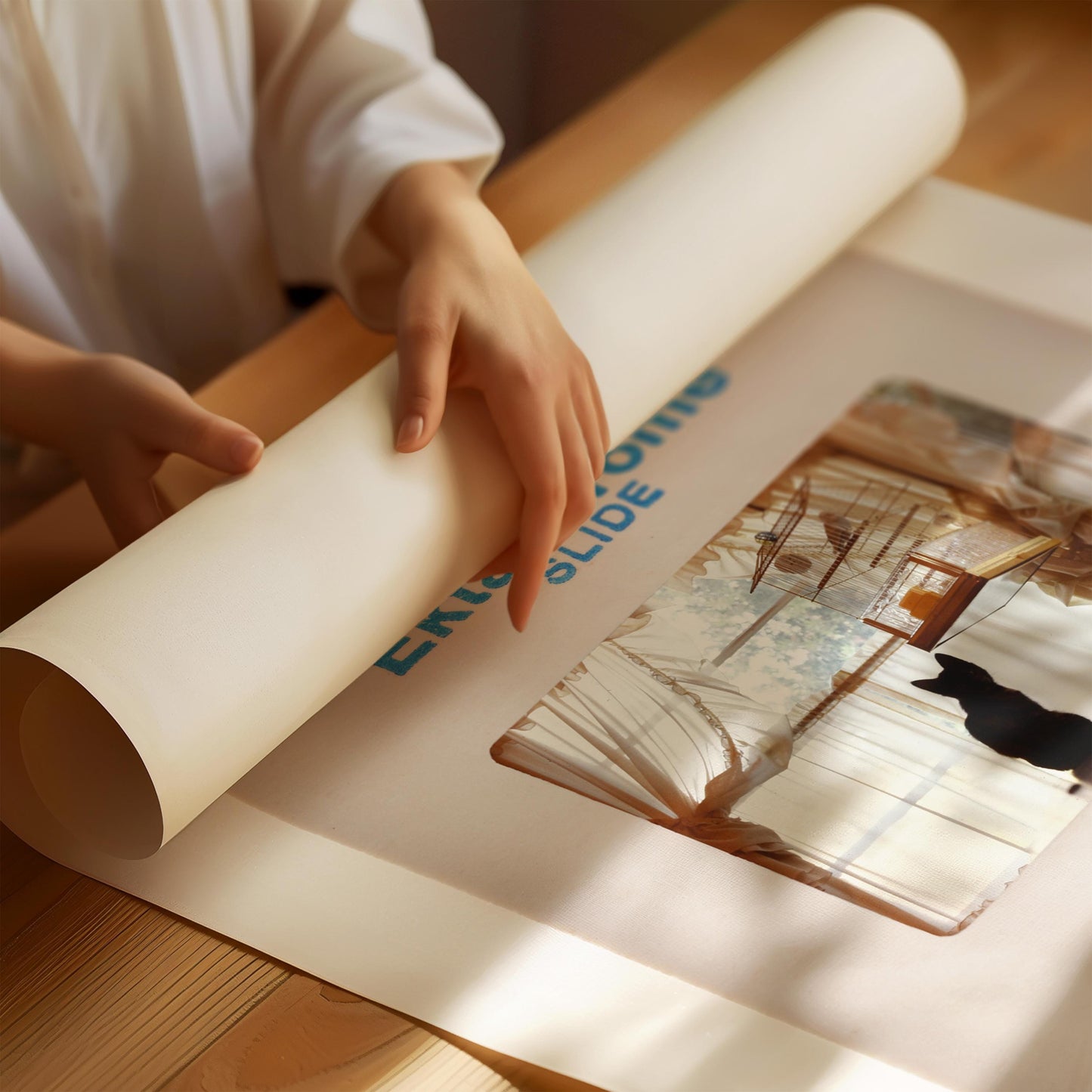 Cat and Bird: Fine Art Print of an Authentic 35mm Film Slide